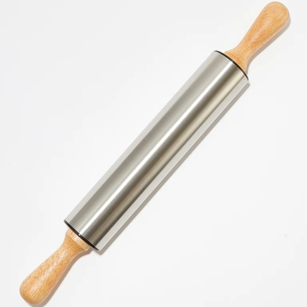 Short Stories Rolling Pin - Wooden Stainless Steel - NEW
